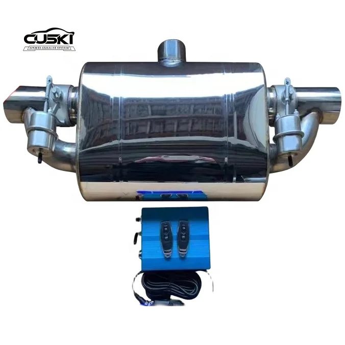 High Quality Universal Exhaust Muffler Stainless Steel With Vacuum Valve Exhaust System Intake Pipe Diameter 63MM 70MM 76MM