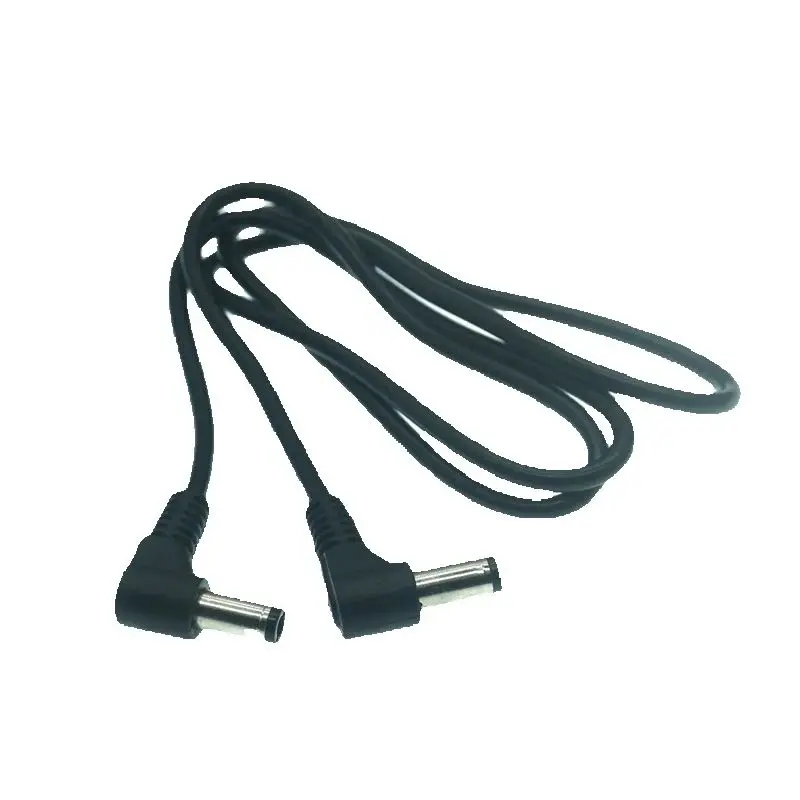 5Pcs L-Shaped DC Power Plug 5.5x2.5mm Male 90 Degree Double Elbow Angle Jack with Cord Connector Cable Available in 50cm 1M 1.5M