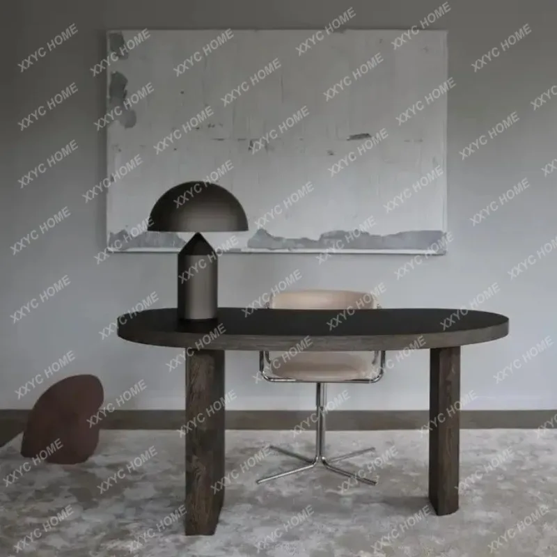 XXMedieval creative irregular cashew-shaped solid wood desk retro desk modern special-shaped negotiation table
