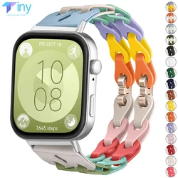 Silicone Chain Strap for Huawei Watch Fit 3 2 1 Wristband Bracelet Adjustable Band for Huawei Fit 3 2 1 Replacement Accessories