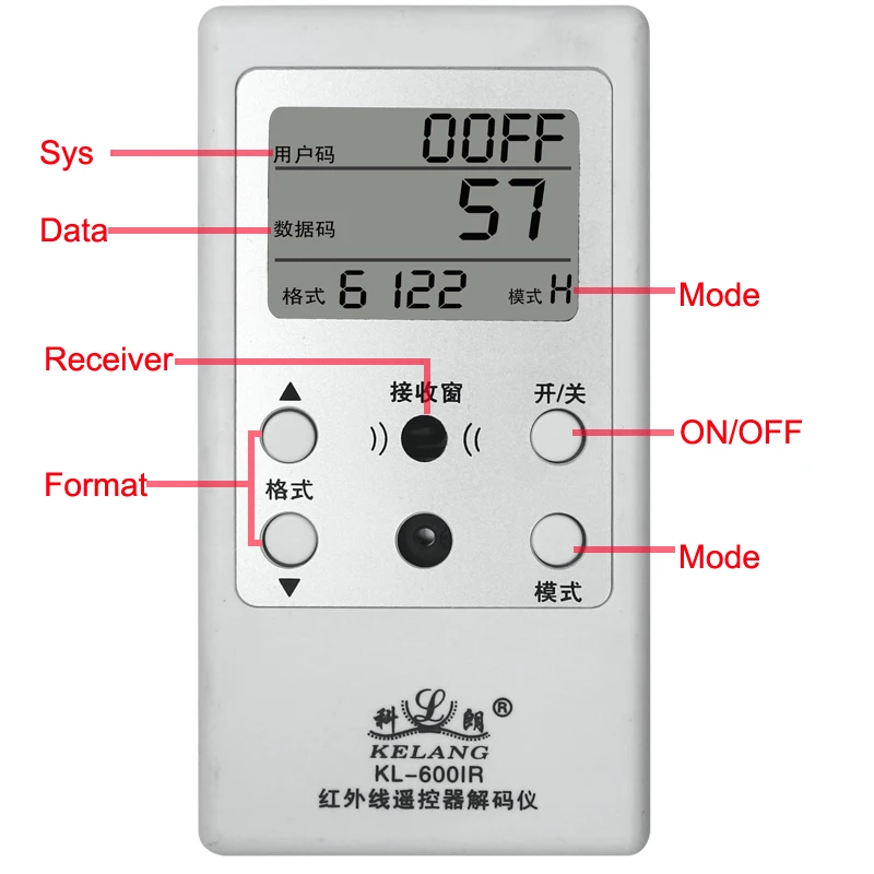 

Portable TV DVD fan Set-top box Infrared remote control decoder tester Infrared remote control frequency code value