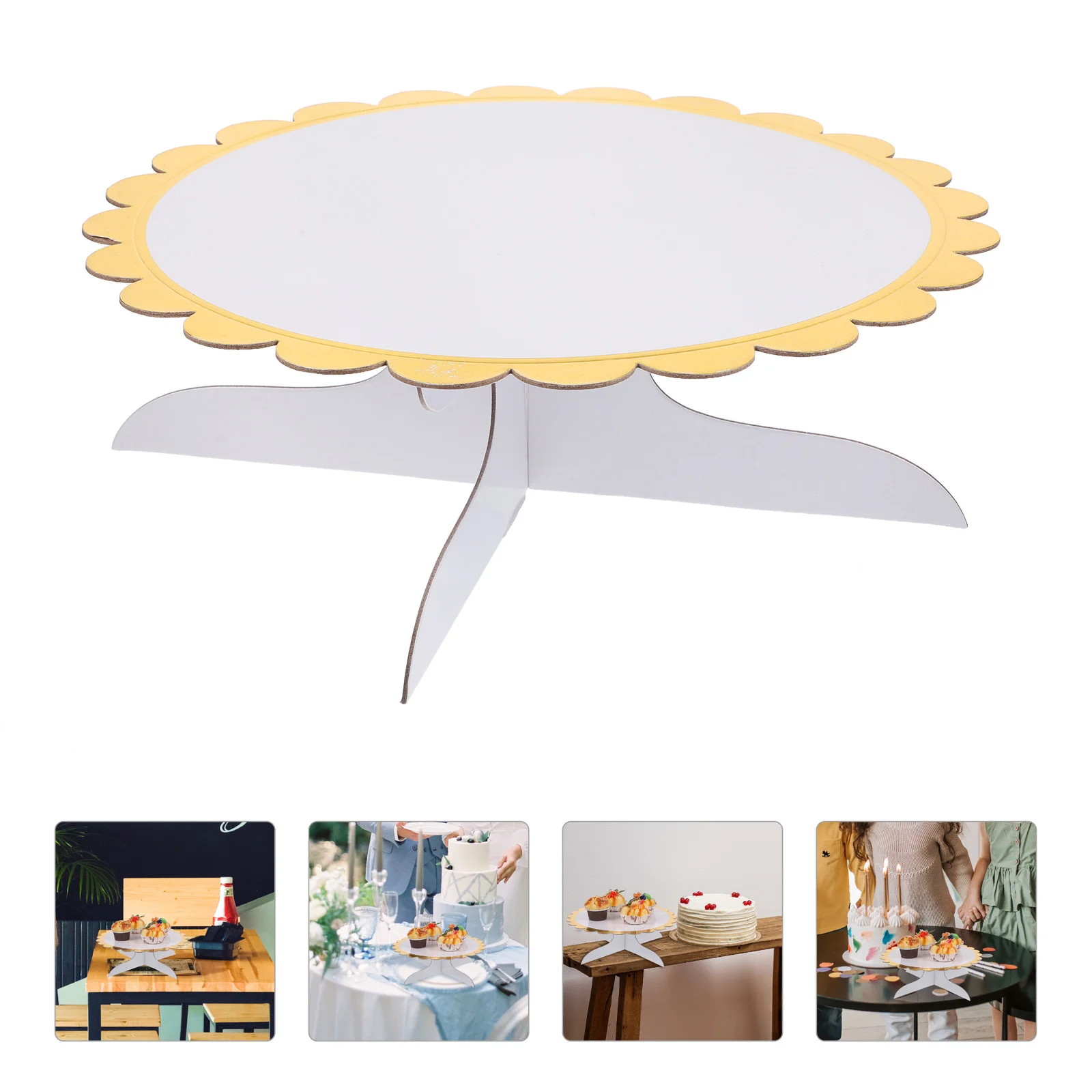 Disposable Cake Stand White Paper Dessert Holder Round Shape Party Supplies MultiFunction Cupcake Display Elegant Design