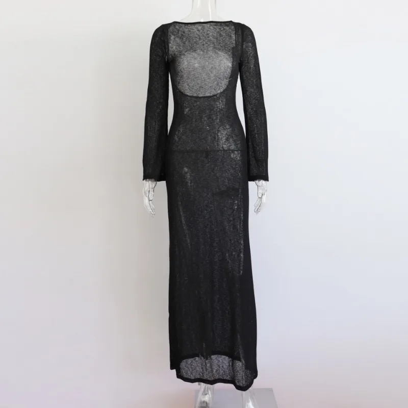 Women's Summer Dress Backless Round Neck Sexy New Vintage Simple Comfortable Casual Soft Niche Versatile Skinny Personalized