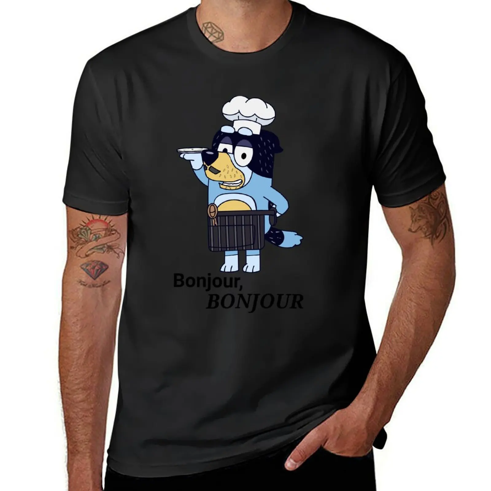 BONJOUR, bonjour T-Shirt anime clothes kawaii clothes T-shirts for men cotton