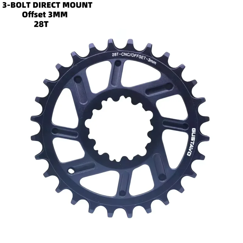 GUSTAVO 26T 28T 30T 32T Fahrradkettenblatt 3-Bolzen-Direktmontage Offset 3MM Breit-Schmal-Zahn-Kettenrad Kinderfahrrad-Kurbelgarnitur – Detail 6