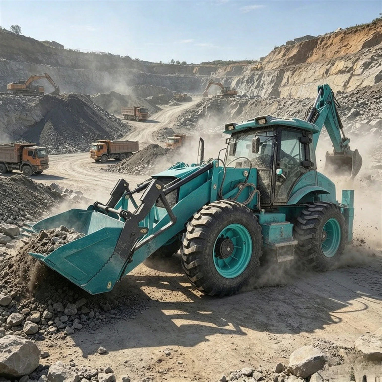 Hot Sale Two‑Headed Busy Equipment Versatile Loader for Agricultural Municipal Construction Multifunctional Backhoe Loader