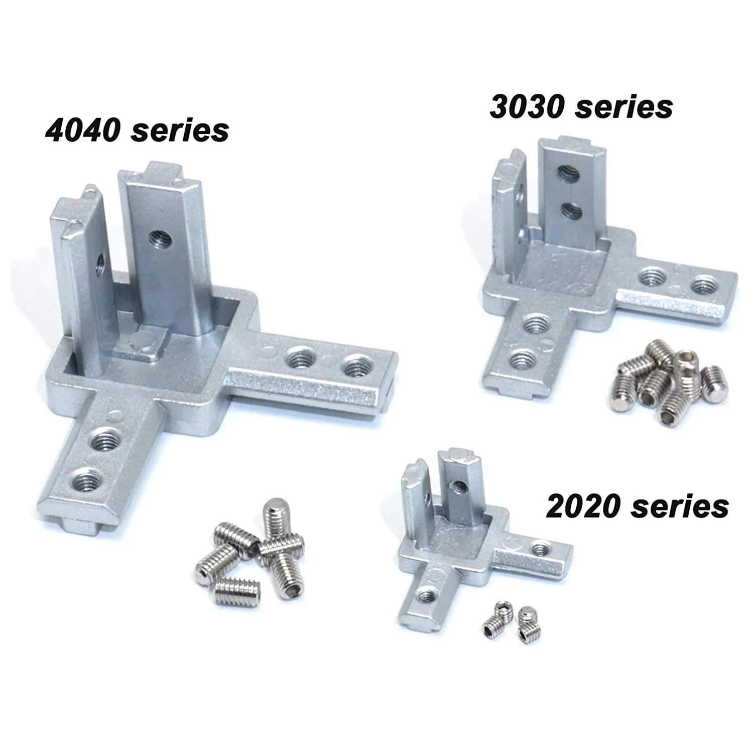 4Pc 2020 Series 3 Way End Corner Bracket Connector for European Standard 6mm T Slot 20 x 20mm Aluminum Extrusion Profile