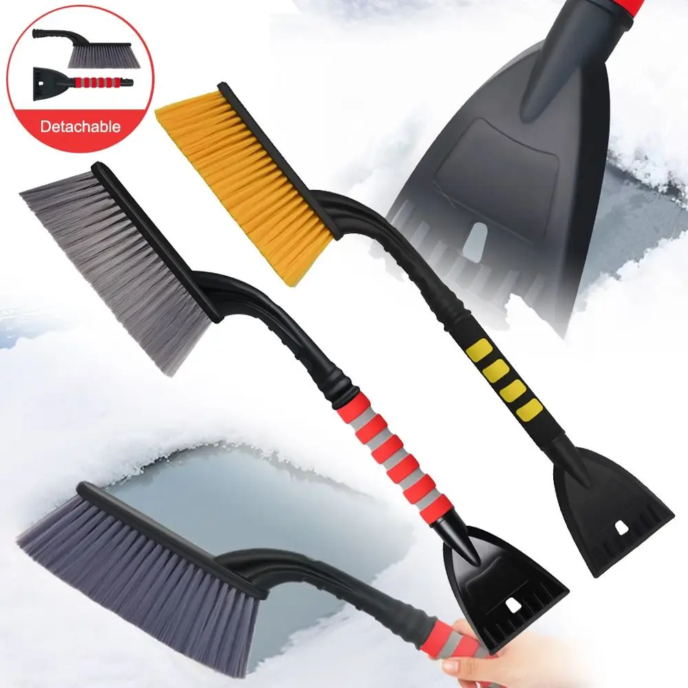

Практичная съемная щетка для лопаты для снега, нескользящий портативный скребок для льда, щетка для чистки автомобиля