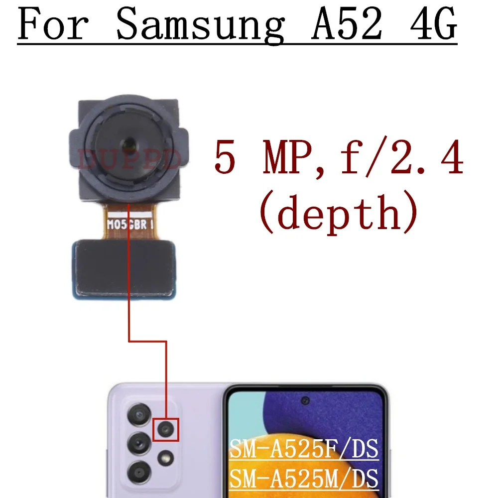 Rear Front Camera For Samsung Galaxy A52 SM-A525F A525M 4G Backside Back Facing Wide Camera Module Replacement Parts