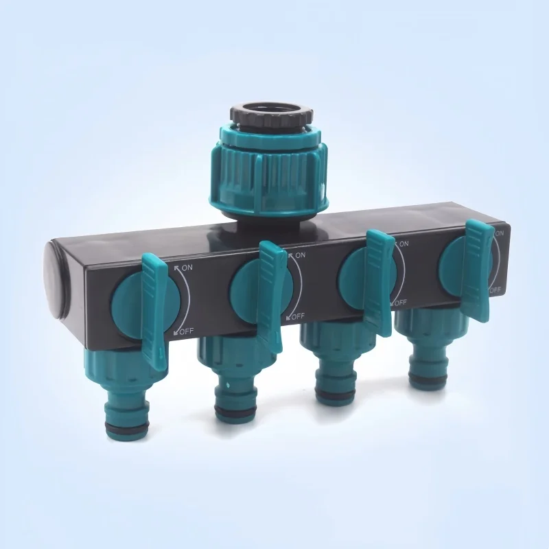 4 Way Hose Connector Splitter Garden Irrigation Water Splitter 3/4