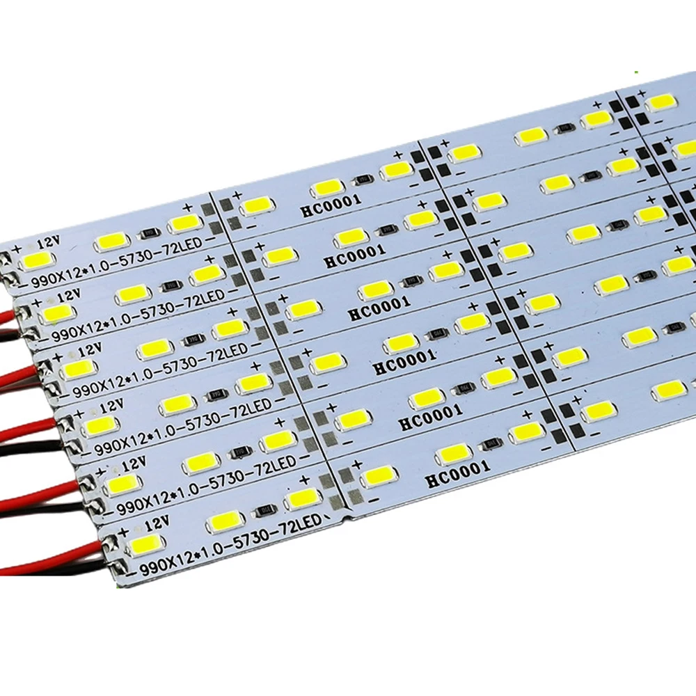 100pcs*100CM DC 12V 24V LED Hard Rigid Strip Bar Light SMD 5730 5630 Warm Cool White Yellow 4000K