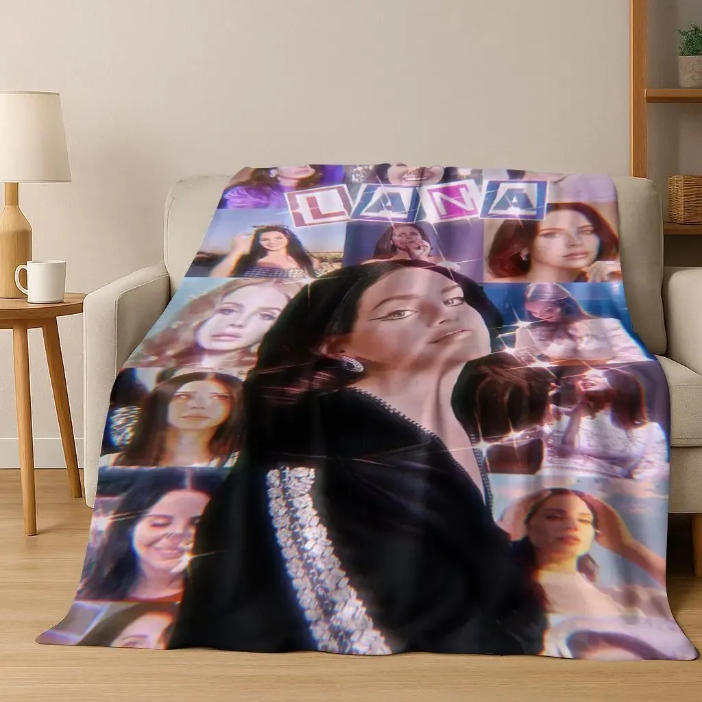 Del Rey Lizzy Grant Singer Art Flannel Blanket,Cozy Soft Throw Blanket for Home Bedroom Bed Sofa Picnic Office Cover