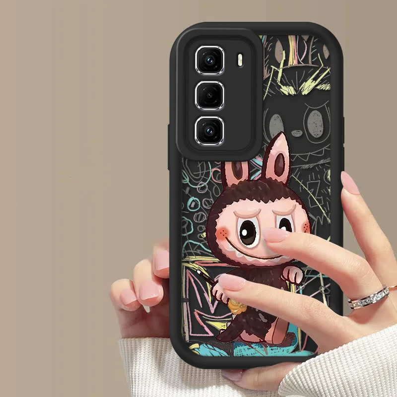 New Kawaii Cute Labubu Phone Case For Infinix Hot 50 Pro 4G Soft TPU Shockproof Protect Back Cover Infinix Hot 50 pro 4G