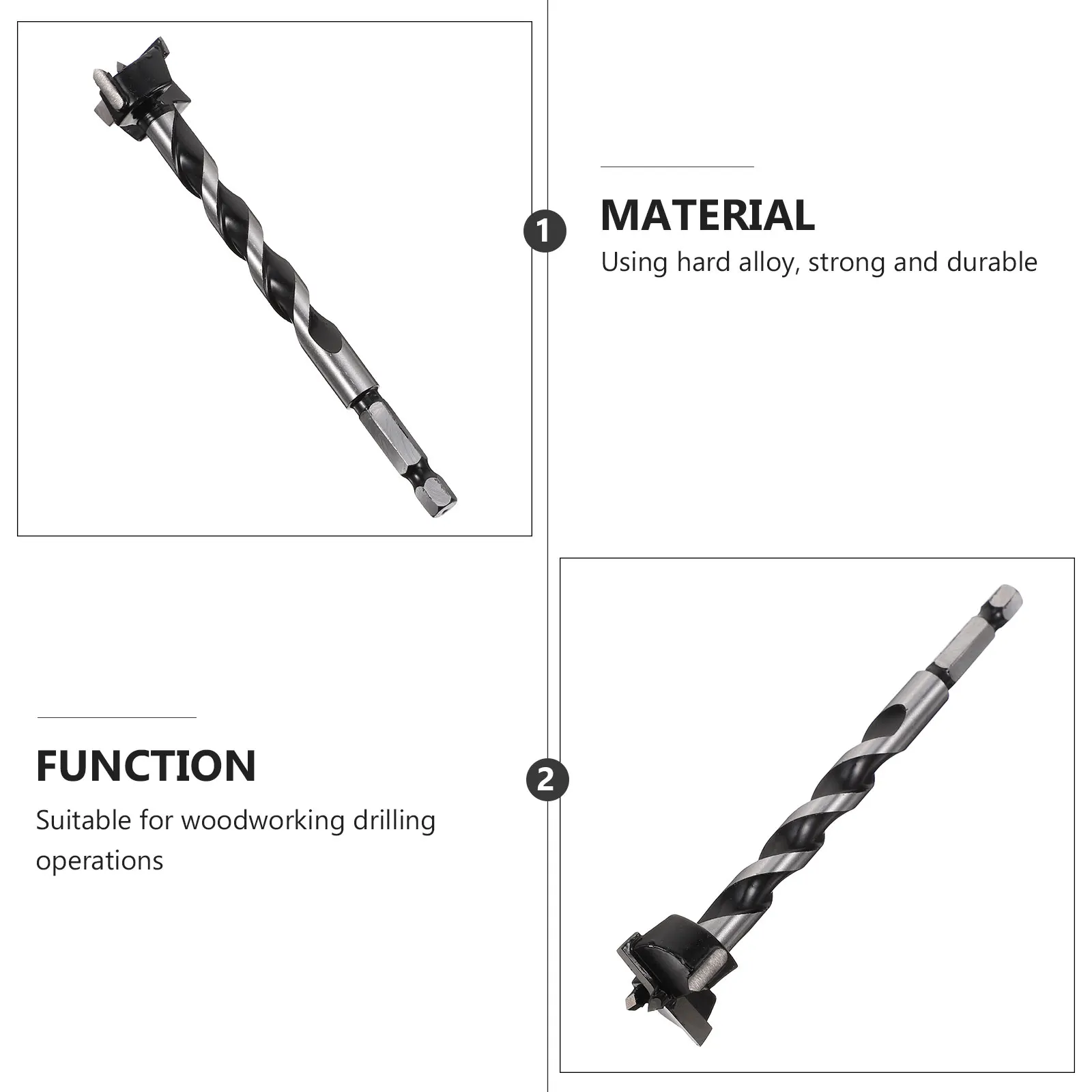 

Extra Long Hard Alloy Wood Drill Bit Heavy Duty Boring Tool For Woodworking Hole Cutting Flat Bottom Cutter Radial Edges Wood