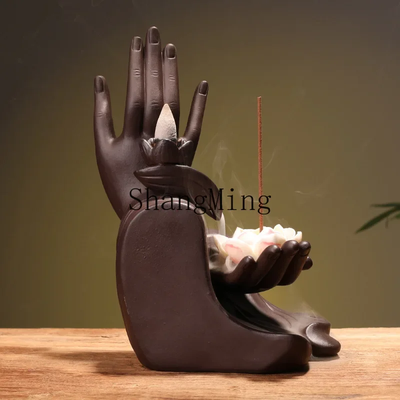 

CL backflow incense burner creative home ornament purple sand handicrafts bergamot lotus sandalwood factory