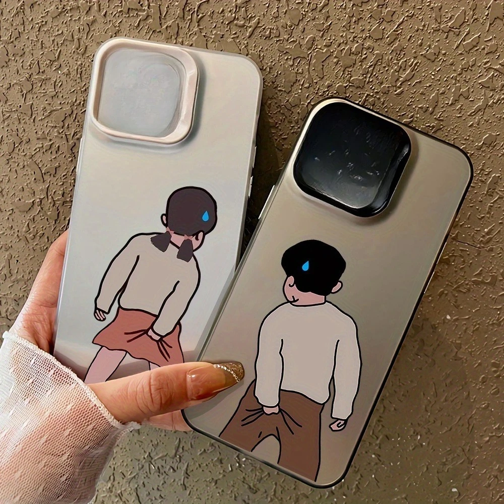 Funny Couple Pull Pants Matching Waterproof Vinyl Stickers for Phone Case Car Laptop Water Bottle