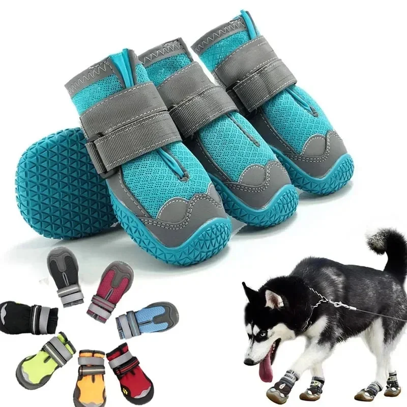 Dog Shoes for Large Dogs Breathable Professional Outdoor Dog Shoes Anti-Slip Durable Pet Shoes for Hiking Rubber Sole Dog Boots