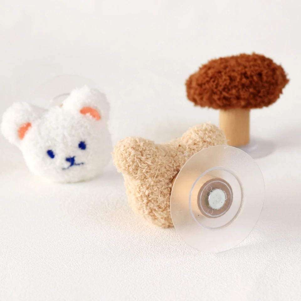 Crochet en bois de dessin animé pour la maison, petit ours en peluche, support collant pour clé murale, manteau, gadgets de cuisine mignons, décoration d'intérieur