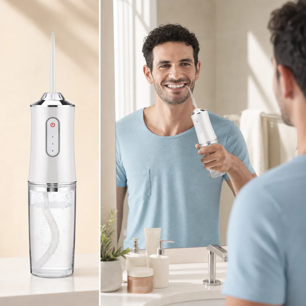 Portable Cordless Water Flosser for Teeth Cleaning, USB Rechargeable Oral Irrigator with Multiple Pressure Modes, Safe Oral Care