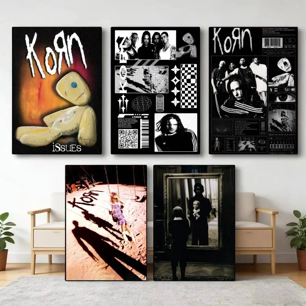 Music Korn Nu Metal Issues   Self-adhesive Art Poster Retro Kraft Paper Sticker DIY Room Bar Cafe Stickers Wall Painting