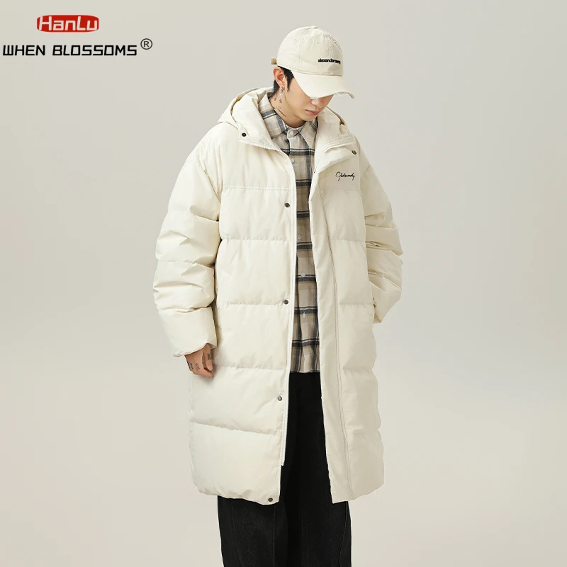 Winter Warm Down Cotton Fill Long  Jackets Mans Waterproof Thickened Hooded  Jacket for Men Korean Fashion Casual Coat Unisex