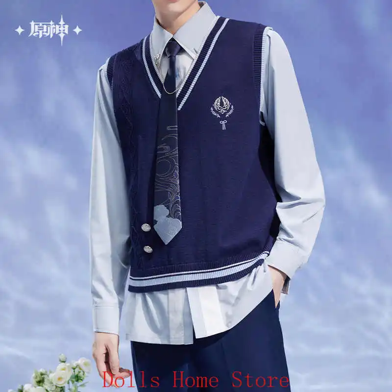 

Mihoyo Original Merch Genshin Impact Kamisato Ayato knitted vest coat Cosplay Costume Anime Clothes ACGN Halloween Gift