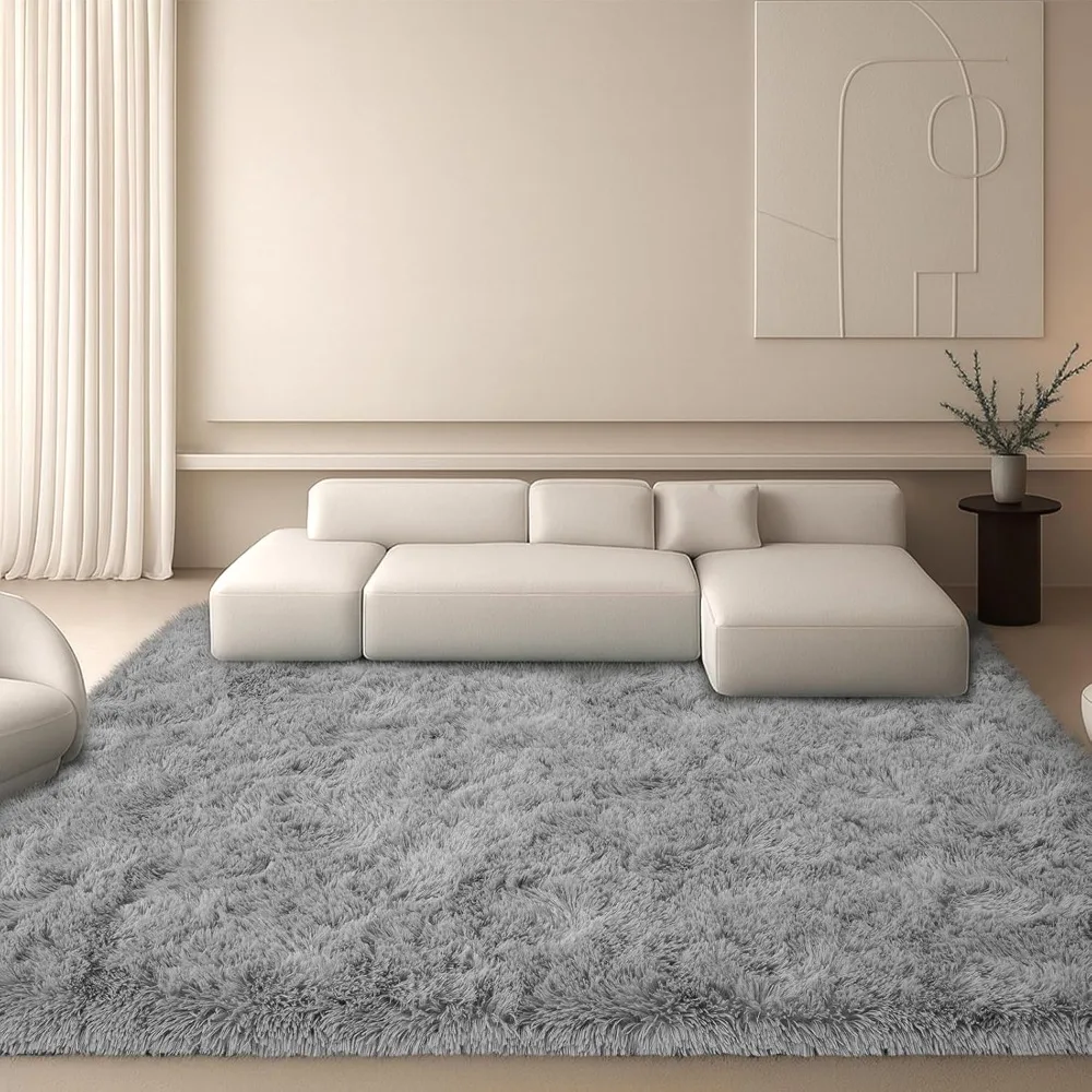 

Spacious 9x12 Living Room Rug, Plush Shag For Bedrooms, Anti Slip Ultra Plush Carpet For Kids