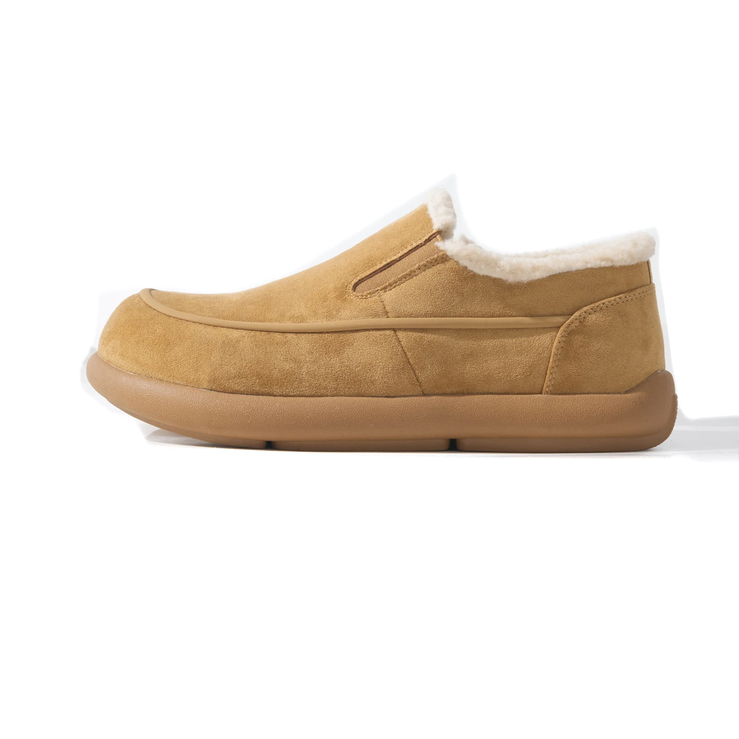 

Warm Fleece Lined Casual Slip-On Men's Shoes Fashionable Comfortable Cotton Sneakers round Toe Flat Bottom EVA Outsole