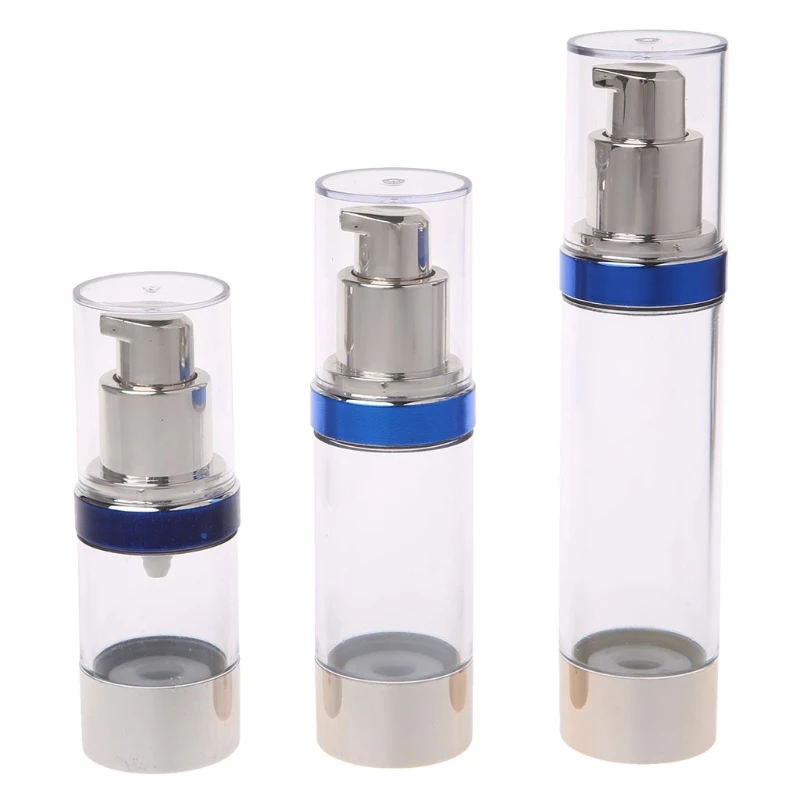 

15ML plastic airless pump bottle blue rim for serum/lotion/water/foundation/emulsion whitening essence Cosmetic Container