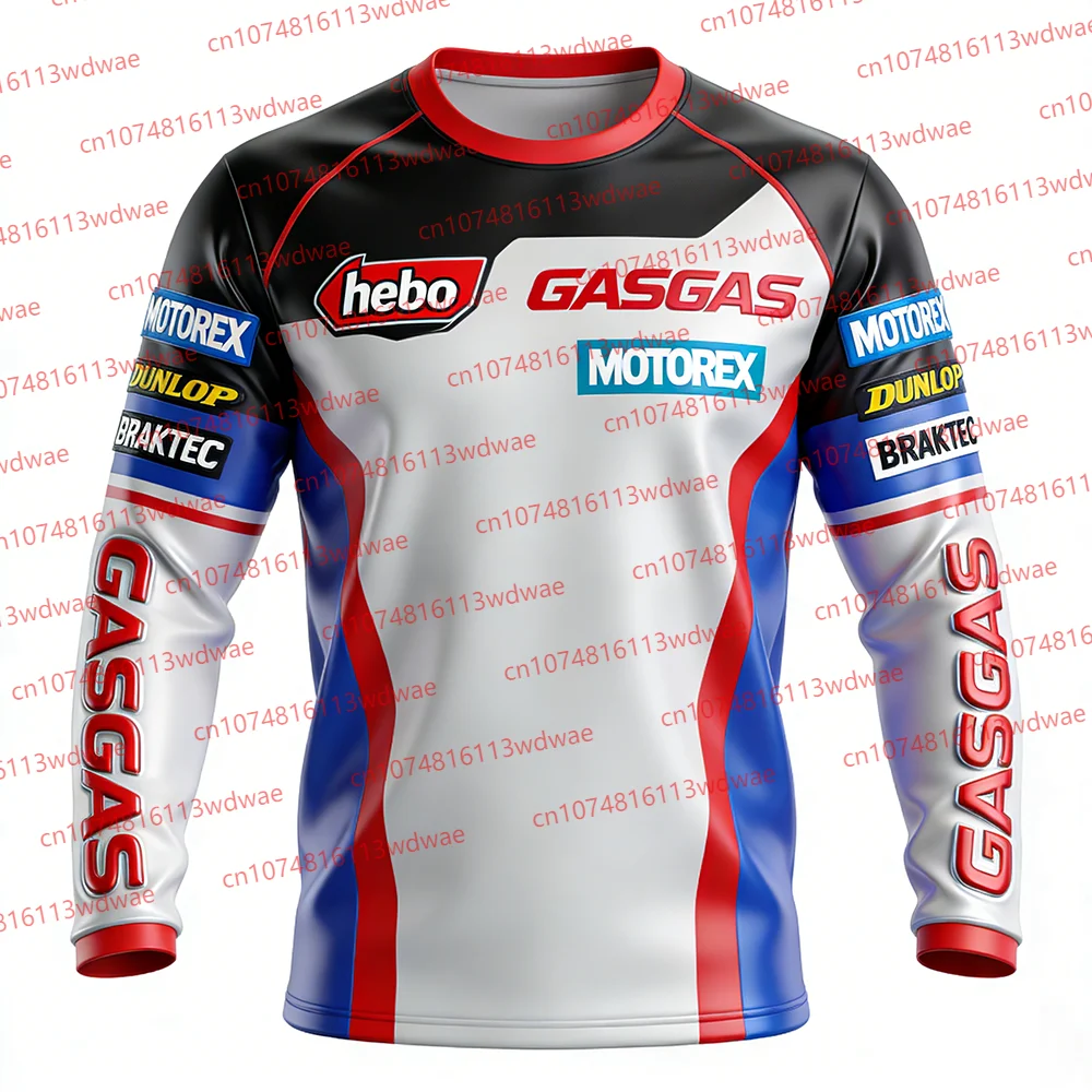 

GASGAS Motorcycle Man Long Sleeve Moto Tee Quick-drying cycling suit Breathable Jersey Moto GP Tee Bicycle Bicycle riding suit