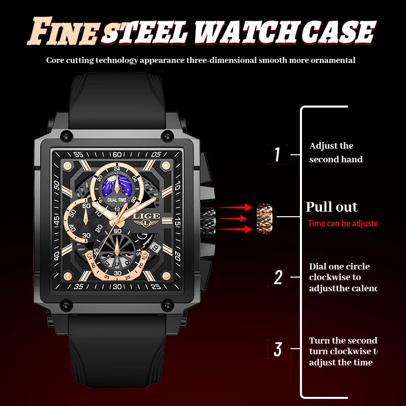 TOP LIGE موضة ساعات رجالية مضيئة مقاوم للماء ساعة رجالية كوارتز ساعة اليد سيليكون الساعات الفاخرة للرجال reloj hommes