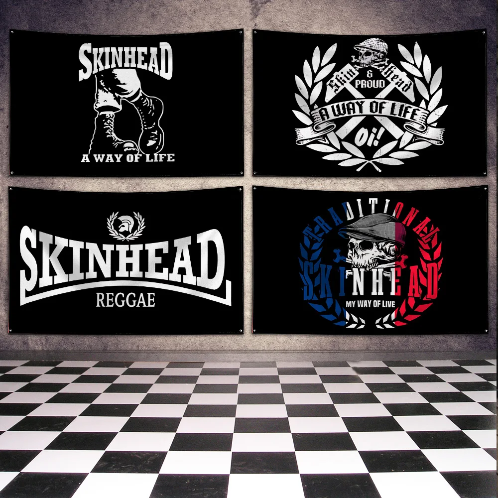 3x5 Ft  Flag Polyester Digital Printing Banner -S-SKINHEAD A WAY OF LIFES- for Garage Wall Art Out Door Decoration With Brass
