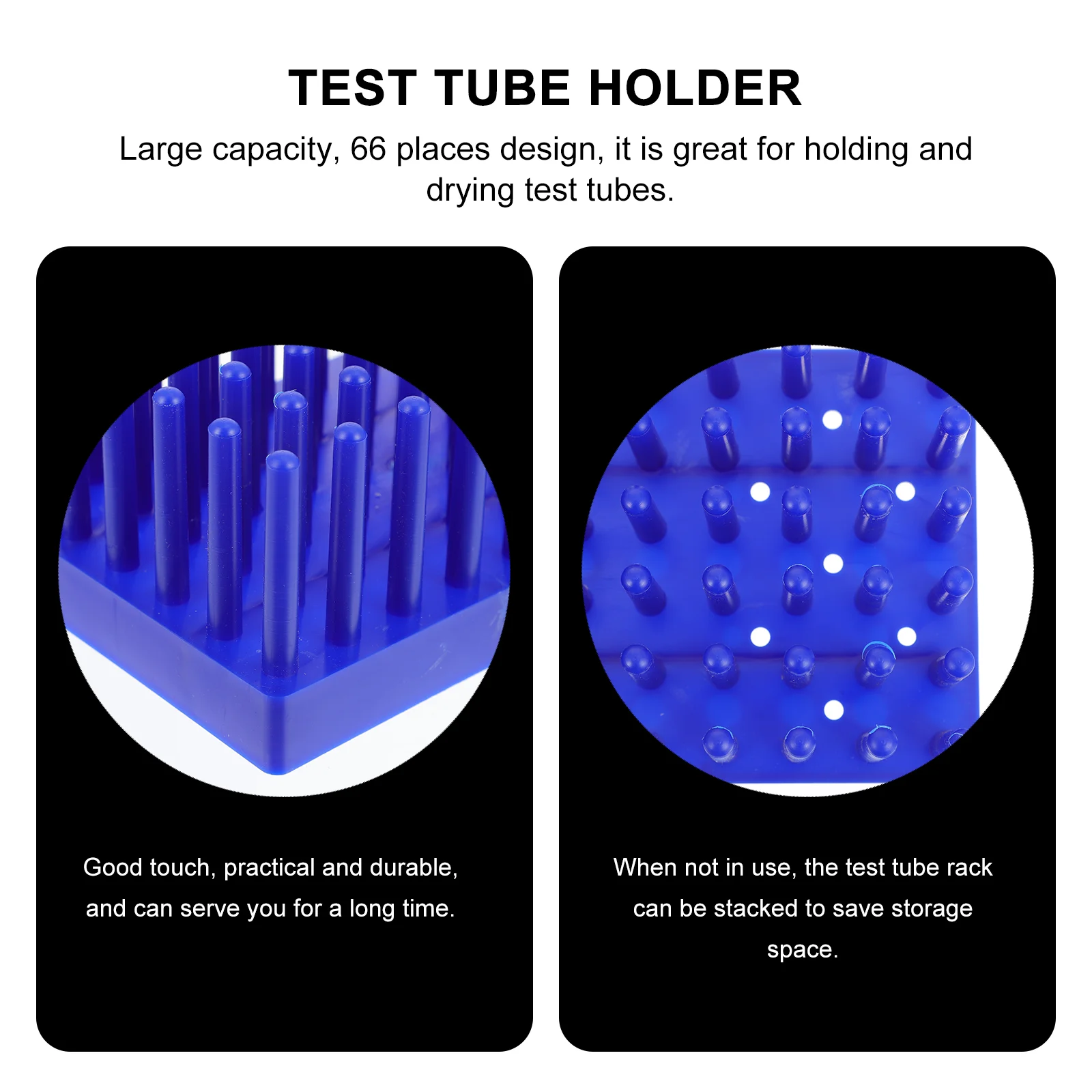 Drain Rack Laboratory Test Tube Stand Drying Column Labs Plastic Holder PlasticTest