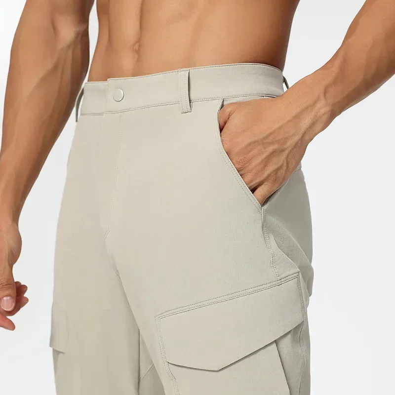 

DAVIDSHAO EU US Size Luxury Quick Dry Men Outdoor Hiking Casual Sports Sweatpant Straight Multi-Pocket Golf Pants for Men