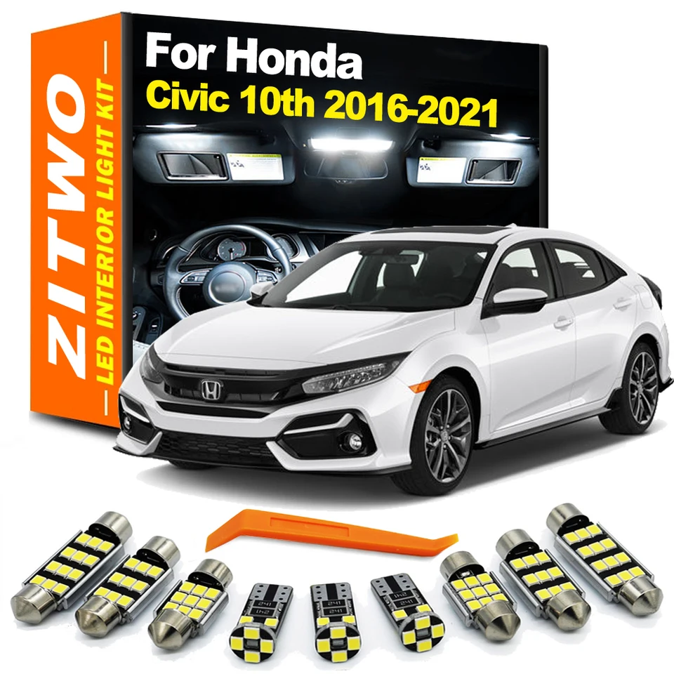 ZITWO 12Pcs LED Bulbs for Honda Civic 10th Gen 2016-2021