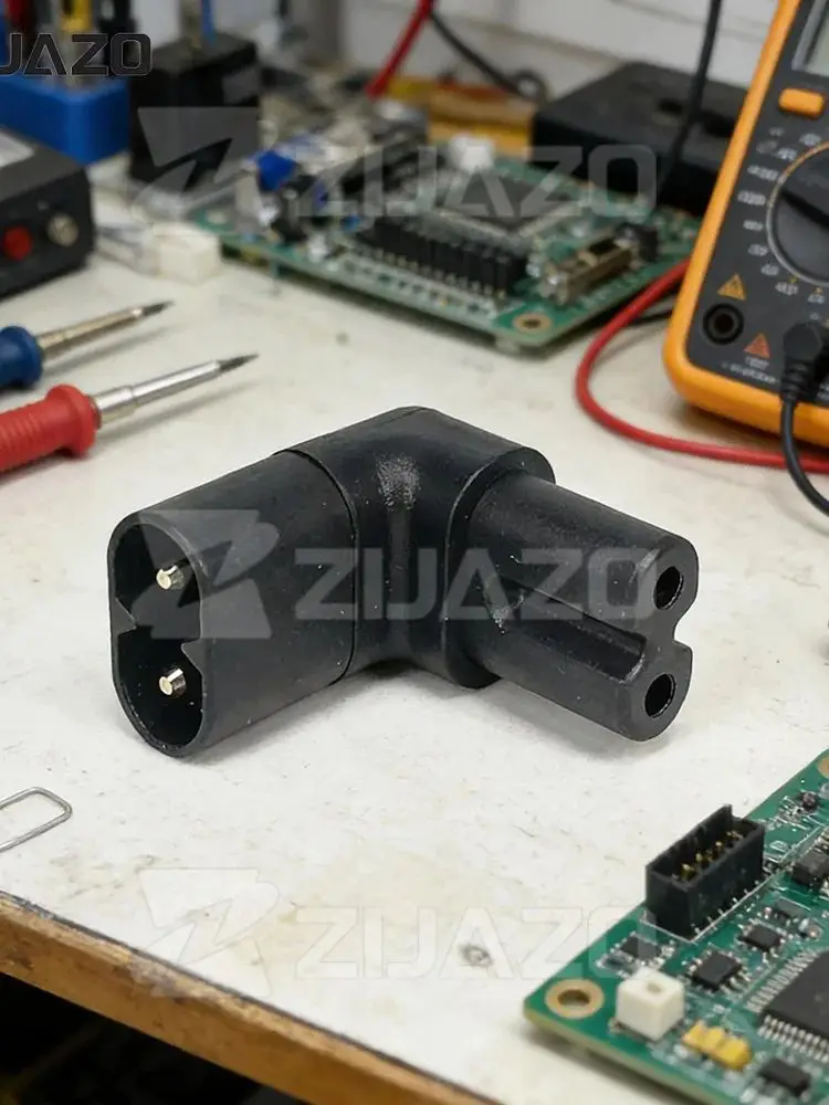 Adaptateur de convertisseur d'alimentation CA ZIJAZO 1 pièce IEC 320 2 broches C7 femelle vers C8 mâle à angle droit