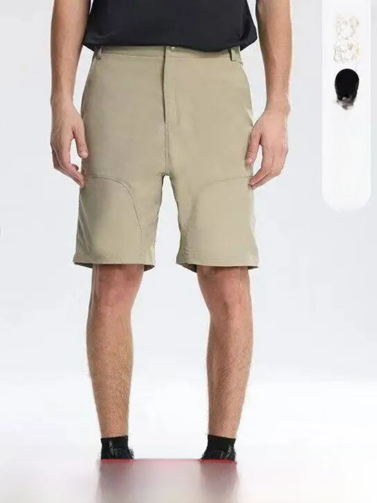 Quick Dry Breathable Outdoor Men's Sport Shorts Summer Versatile Commuting Hiking Flat Front Polyester Fiber Casual Shorts