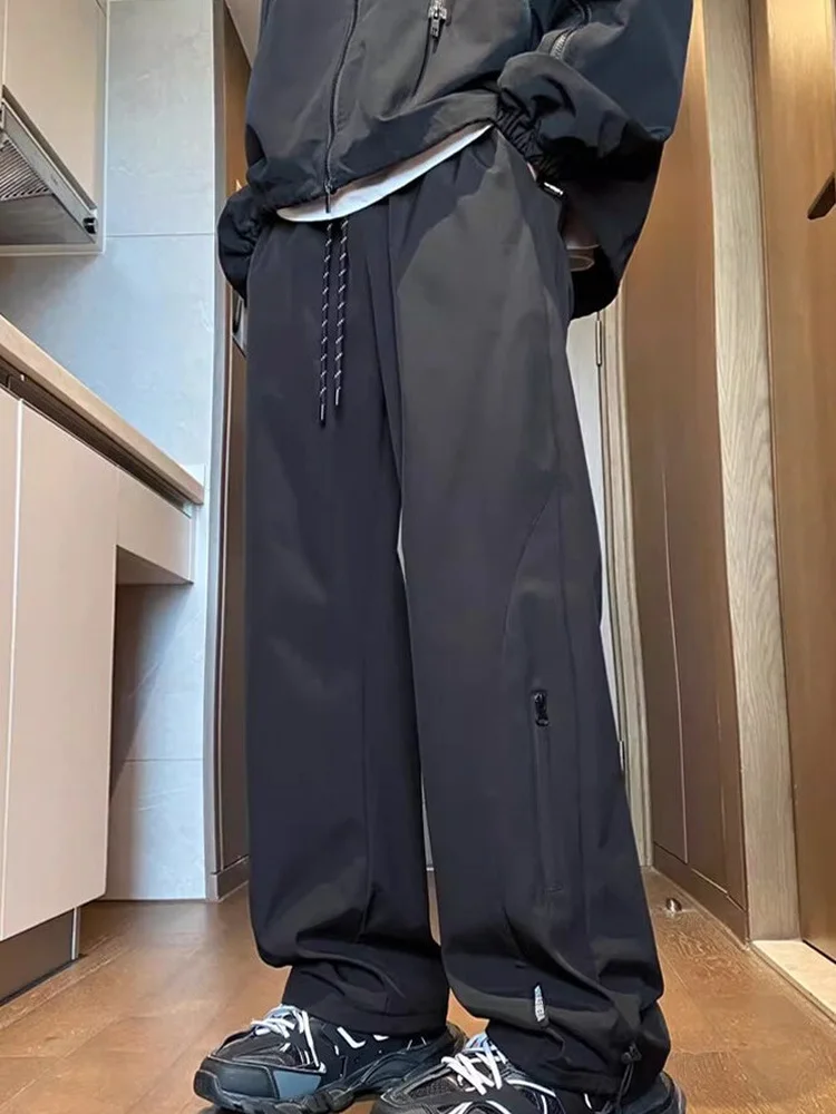 

Thermal Fce Tee-Proof Men's Autumn Winter Outdoor Casual Pants Loose Straight Cut Windproof Waterproof Long Trousers