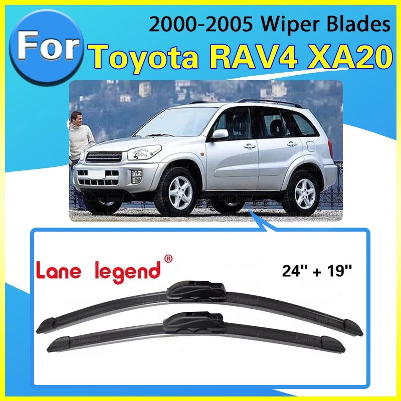 

Front Rear Windscreen Wiper Blades Set For Toyota RAV4 XA20 2005 2004 2003 2002 2001 2000 24" 19"