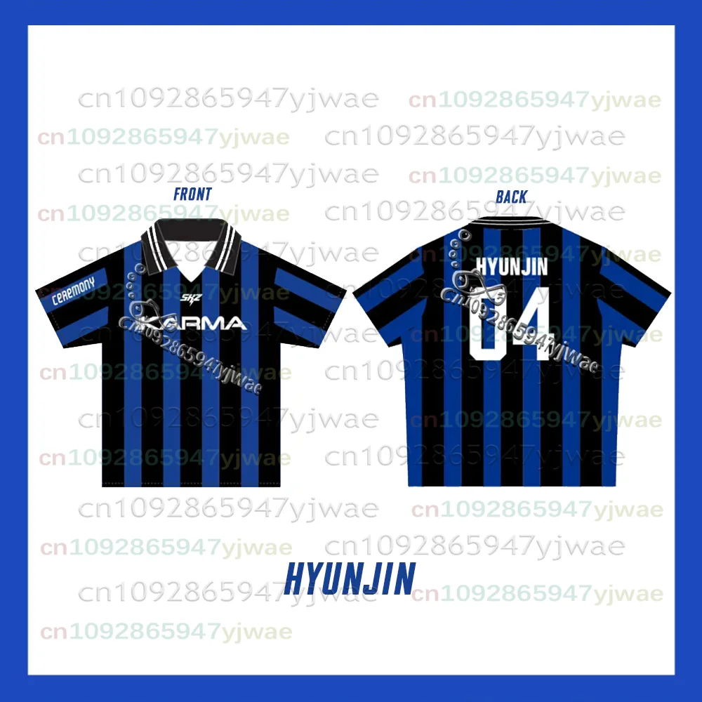 2026 Kpop KARMA Album Fans Jersey Support Tops FELIX BANGCHAN HYUNJIN Streetwear Loose Clothes Tshirt Short Sleeve Polo T-shirts