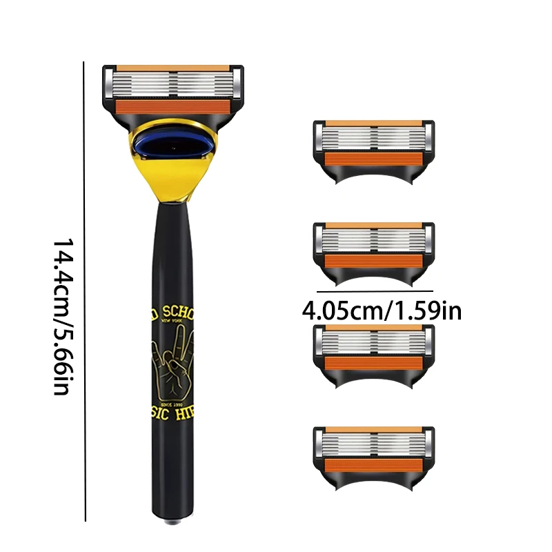 ماكينة حلاقة آمنة مكونة من 6 طبقات من الفولاذ المقاوم للصدأ، شفرة تقدمية سهلة الحلاقة للرجال وأدوات حلاقة لإزالة الشعر للنساء #4