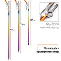 TiTo Camping Tent Accessories Supplies Colorful Titanium Tent Pegs Stakes Heavy Duty Ground Nails 30cm/35cm/40cm for Hard Soil