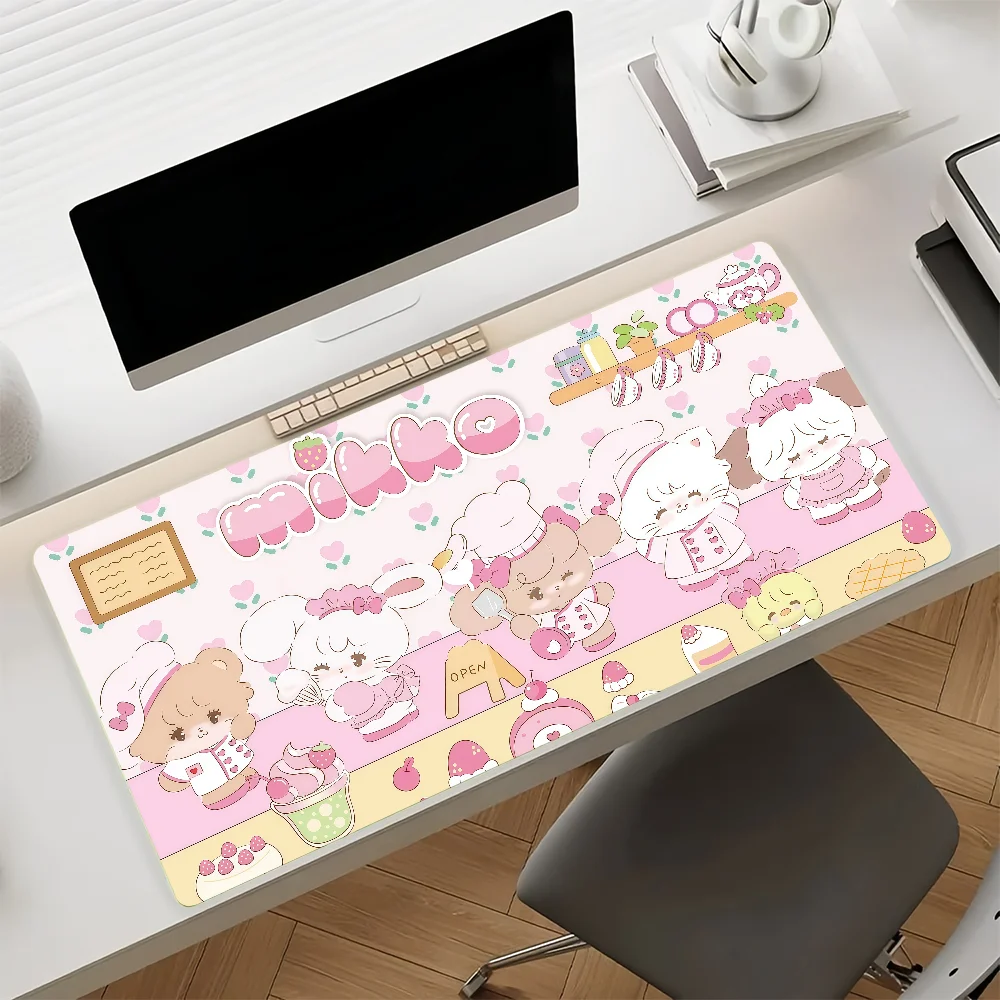 Cartoon Cute M-mikko Mouse Pad Anti Slip Rubber Edge Locked Thickened Laptop Gaming Desk Mat