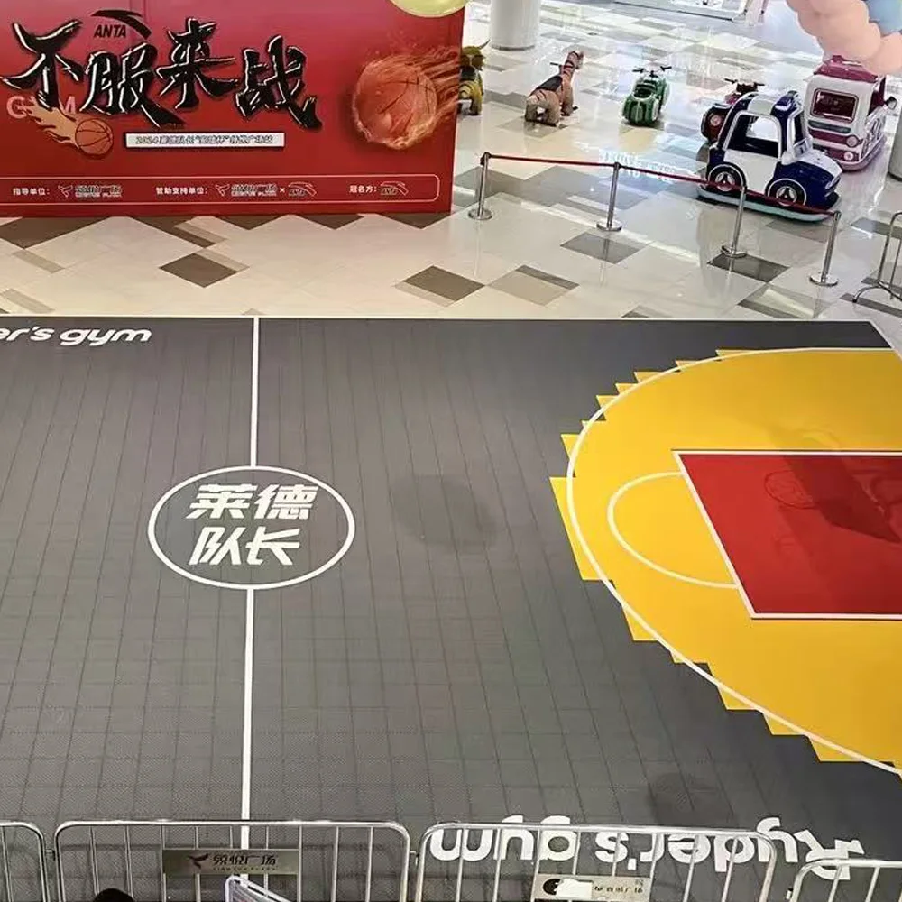 Beable سريع التركيب، بلاط ملعب كرة السلة المتشابك في الهواء الطلق، ألوان مخصصة لتصريف المياه القياسية من FIBA