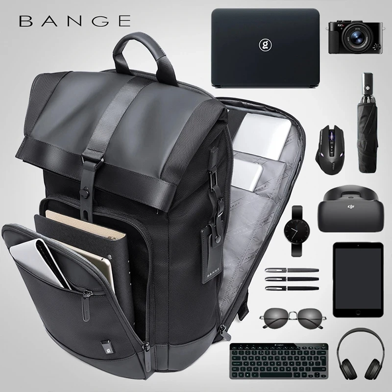 Imagem -02 - Bange-mochila Multifuncional Impermeável para Homens Mala de Viagem Diária Mochila Escolar Casual Moda Unissex