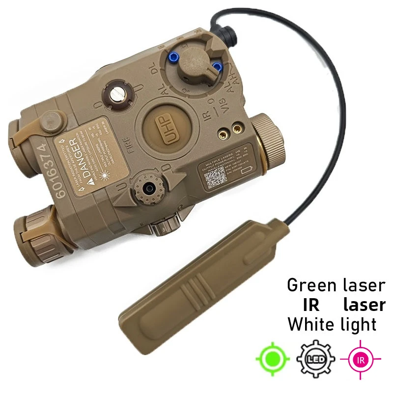 Taktisches PEQ15 Grün/Rot Laser+IR Laser/IR Füllicht Visier+Weißes LED-Stroboskoplicht Passend für 20mm Schiene Airsoft Jagdzubehör