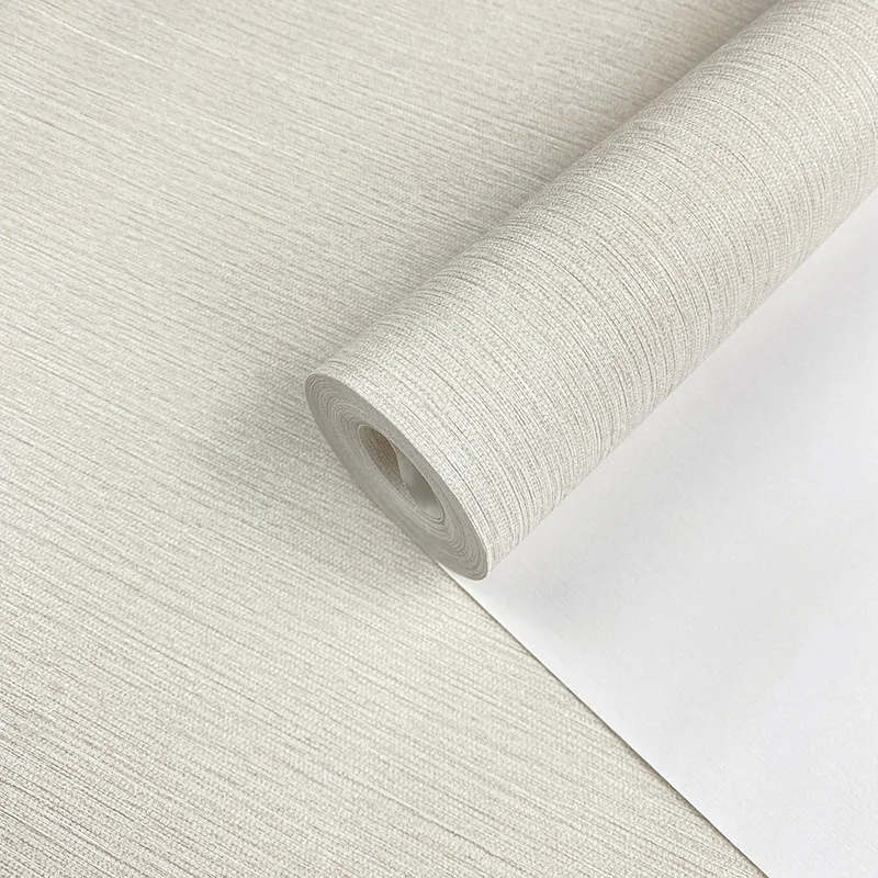 Simple Non Self-Adhesive Linen Wallpaper Thickened Plain Color Bedroom Living Room Home Background Waterproof Wallpaper