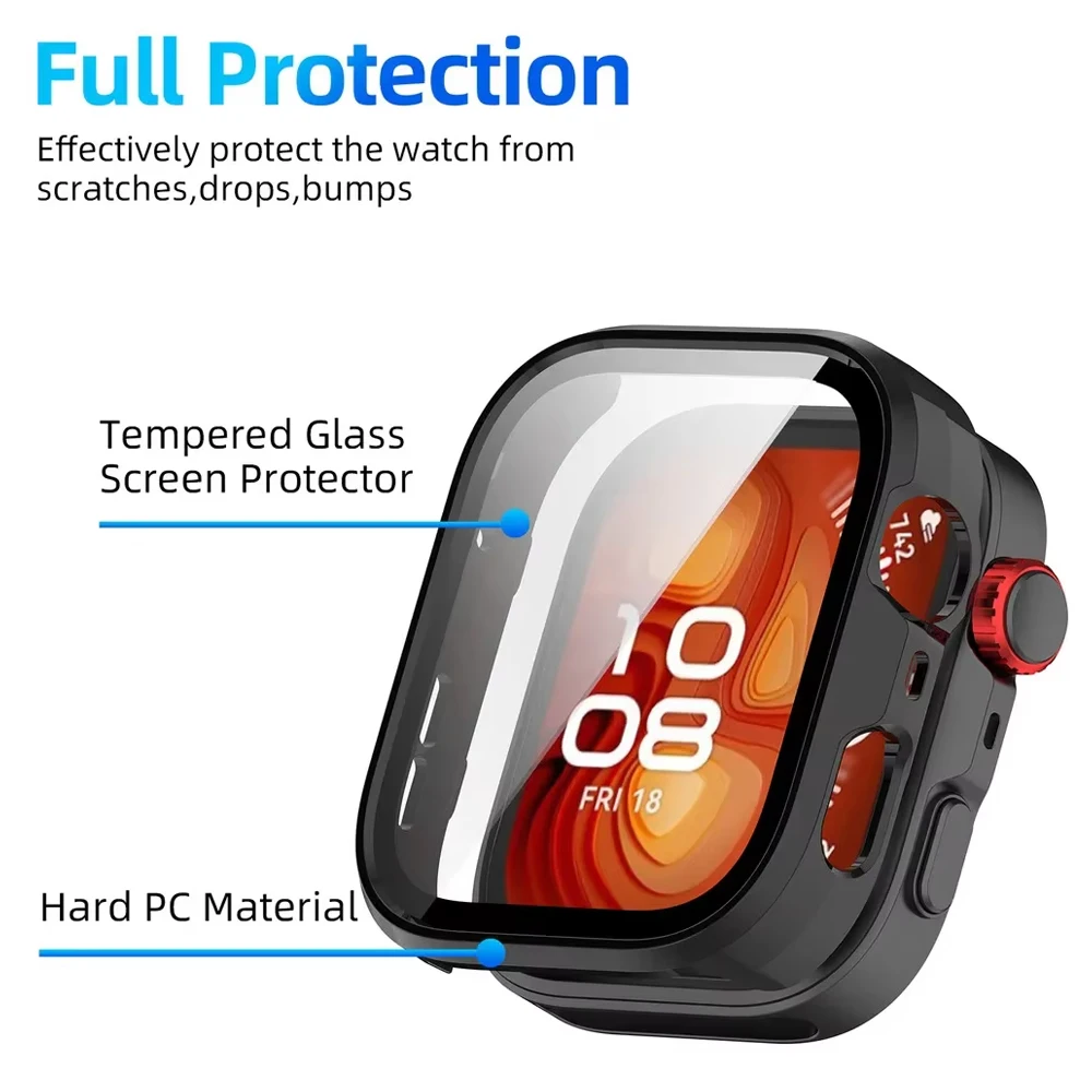 Glas+Hülle für Huawei Watch Fit 5 4 Rundum-Displayschutz Hartplastik-Stoßfänger Gehärtetes Glas Uhrenhülle Huawei Watch Fit 5 Pro – Detail 2