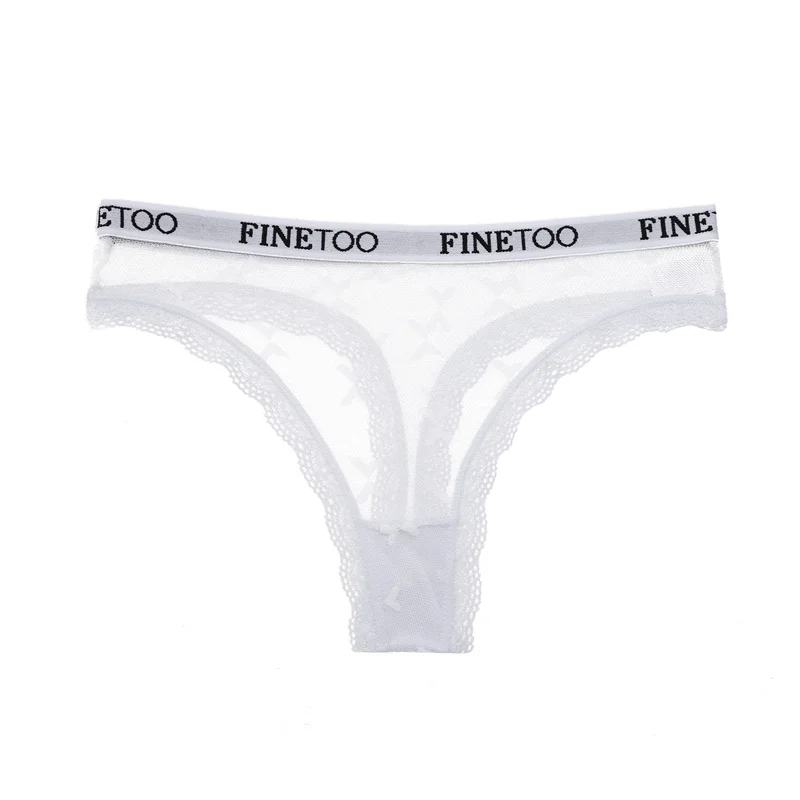 FINETOO Frauen Sexy Spitze Low-Rise Thongs Brief Taille Transparent G-String Damen Nahtlose Dessous Aushöhlen Perspektive T-Back