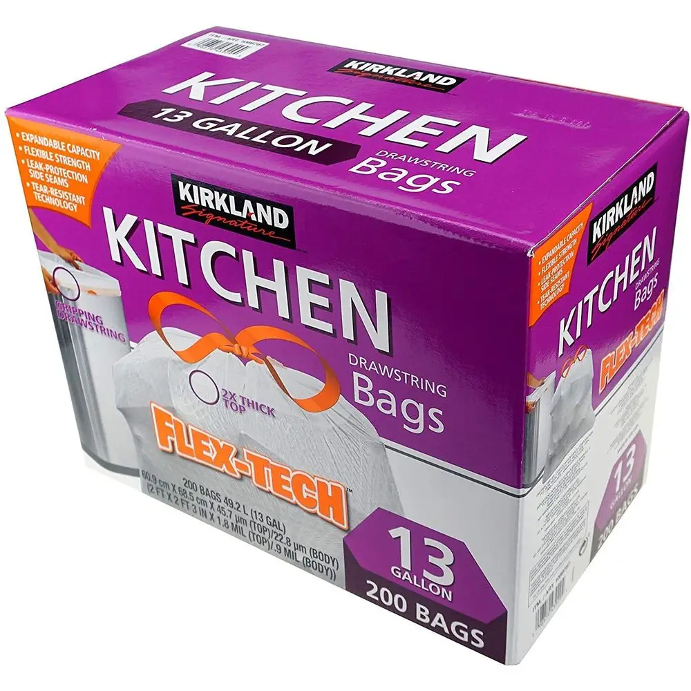 

13 Gallon Kitchen Trash Bags, 200 Count (3 Packs)